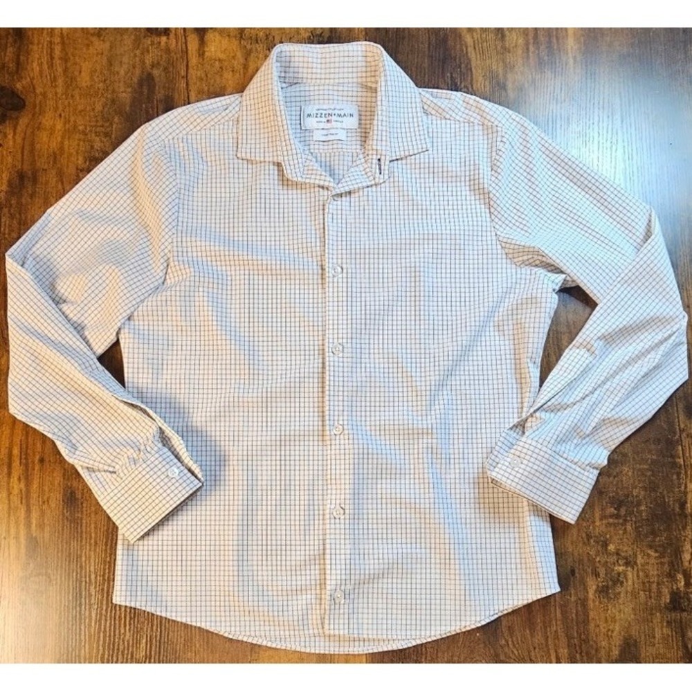 Mizzen + Main Shirt Mens Large Leeward Check Long Sleeve Trim Fit